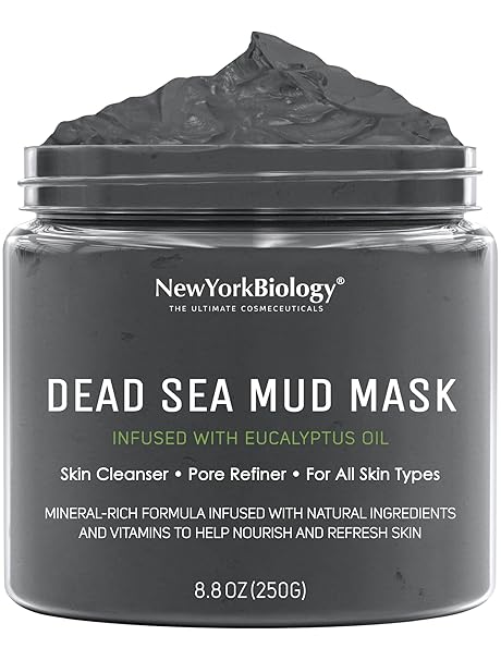 New York Biology Dead Sea Mud Mask for Face and Body | Spa Quality Pore Refiner for Oily Skin | Natural Skincare for Women & Men | Tighten Skin for A Healthier Complexion