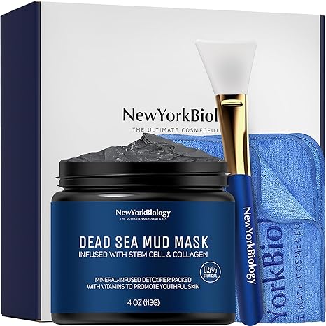 New York Biology Dead Sea Mud Mask for Face and Body | Spa Quality Pore Refiner for Oily Skin | Natural Skincare for Women & Men | Tighten Skin for A Healthier Complexion